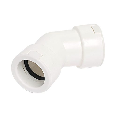 Fehér PVC könyök 45° 20x20